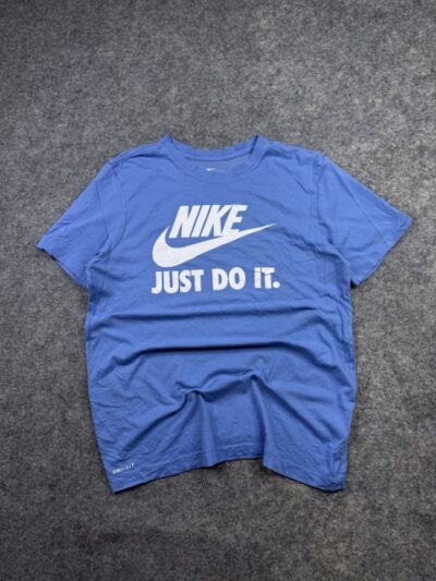 Authentic Pre-Loved "The Nike Tee" Dri-FIT Just Do It Graphic T-Shirt - Light Blue | Size M/L (Tag M)