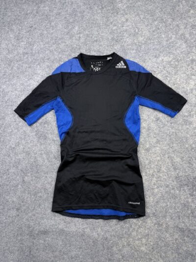 Adidas Techfit Compression Climacool T-Shirt - Black / Blue | Size M