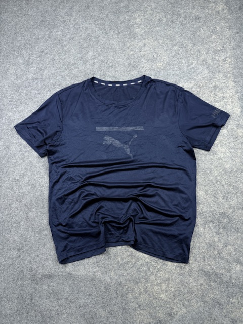 Pre-Loved Puma Tonal Graphic Performance T-Shirt - Navy Blue | Size XL Pre-Loved Puma Tonal Graphic Performance T-Shirt - Navy Blue | Size XL