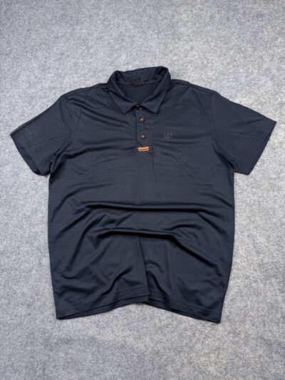 Wilson Performance Polo Shirt - Dark Charcoal with Orange Accents | Size L/XL