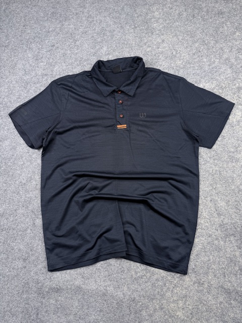 Wilson Performance Polo Shirt - Dark Charcoal with Orange Accents | Size L/XL Wilson Performance Polo Shirt - Dark Charcoal with Orange Accents | Size L/XL