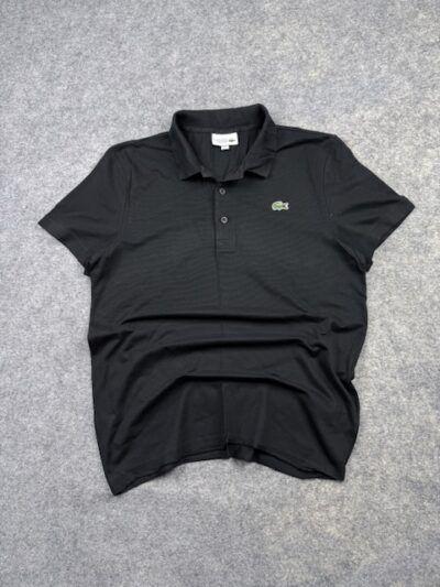 Pre-Loved Lacoste Sport Performance Polo Shirt - Black | Size M
