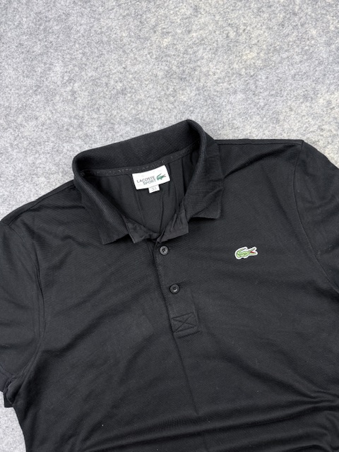 Pre-Loved Lacoste Sport Performance Polo Shirt - Black | Size M Pre-Loved Lacoste Sport Performance Polo Shirt - Black | Size M - Image 2