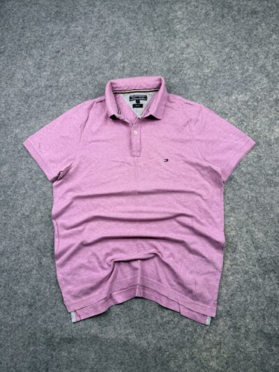Pre-Loved Tommy Hilfiger Slim Fit Polo Shirt - Heather Pink | Size M