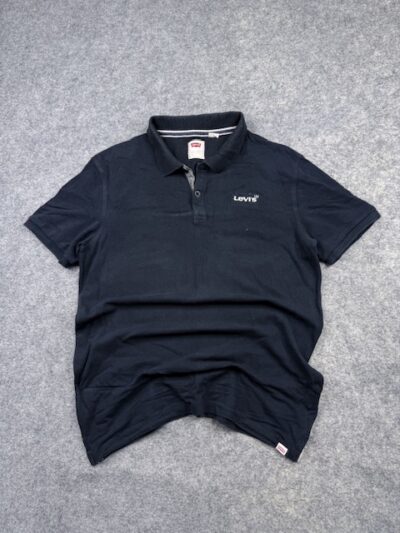 Pre-Loved Levi's Vintage Standard Fit Polo Shirt - Navy Blue | Size L