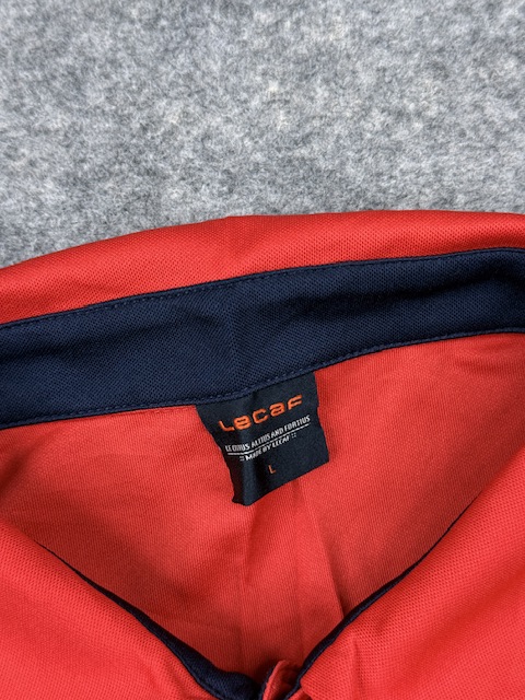 Pre-Loved Lecaf Performance Polo Shirt - Bright Red | Size L Pre-Loved Lecaf Performance Polo Shirt - Bright Red | Size L - Image 3