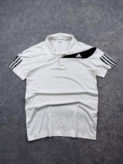 Pre-Loved Adidas Tennis Response Climacool Polo Shirt - White / Black | Size S/M