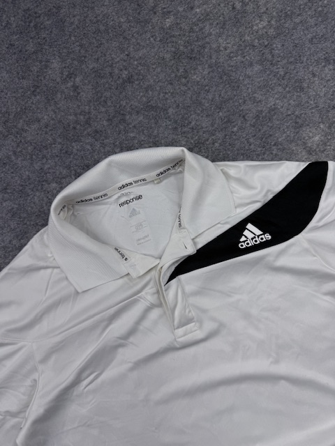 Pre-Loved Adidas Tennis Response Climacool Polo Shirt - White / Black | Size S/M Pre-Loved Adidas Tennis Response Climacool Polo Shirt - White / Black | Size S/M - Image 2