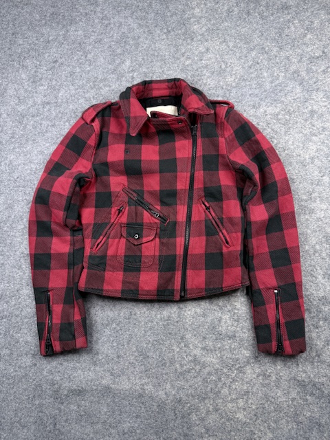 Pre-Loved Denim & Supply Ralph Lauren Buffalo Plaid Moto Jacket - Red / Black | Women's Size XS Pre-Loved Denim & Supply Ralph Lauren Buffalo Plaid Moto Jacket - Red / Black | Women's Size XS - Image 2