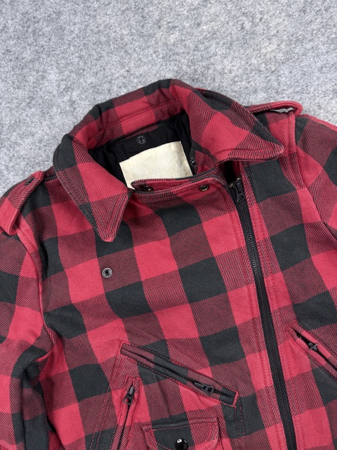 Pre-Loved Denim & Supply Ralph Lauren Buffalo Plaid Moto Jacket - Red / Black | Women's Size XS Pre-Loved Denim & Supply Ralph Lauren Buffalo Plaid Moto Jacket - Red / Black | Women's Size XS - Image 3