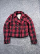 Pre-Loved Denim & Supply Ralph Lauren Buffalo Plaid Moto Jacket - Red / Black | Women's Size XS