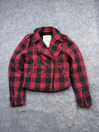 Pre-Loved Denim & Supply Ralph Lauren Buffalo Plaid Moto Jacket - Red / Black | Women's Size XS