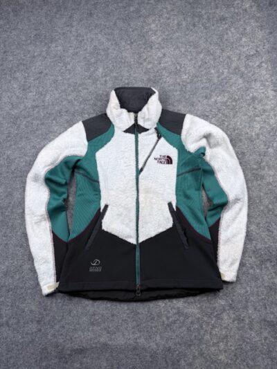 Pre-Loved The North Face Dyno Series Technical Sherpa Fleece Jacket - White / Teal / Black | Women's Size XXS