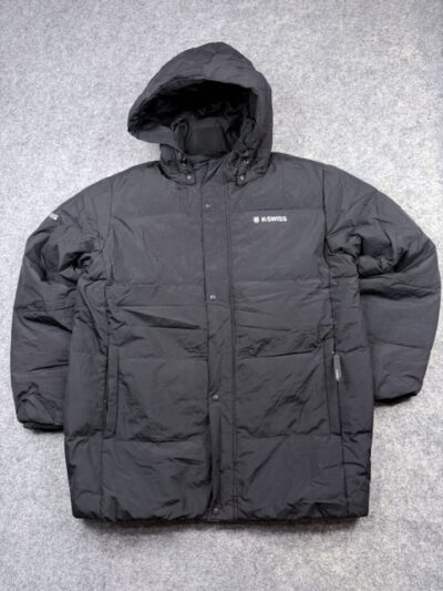 Pre-Loved K-Swiss Court Fitness Down Puffer Parka Jacket - Black | Size L