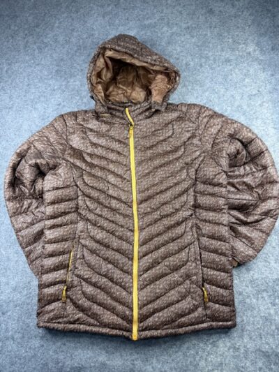Pre-Loved Extreme Technical Hooded Puffer Jacket - Brown / Speckled Heather | Size XL