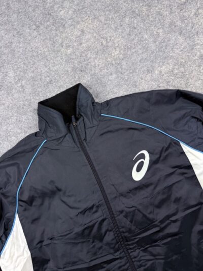 Asics Quilted Insulated Athletic Full-Zip Jacket – Black & White / Blue | Size M
