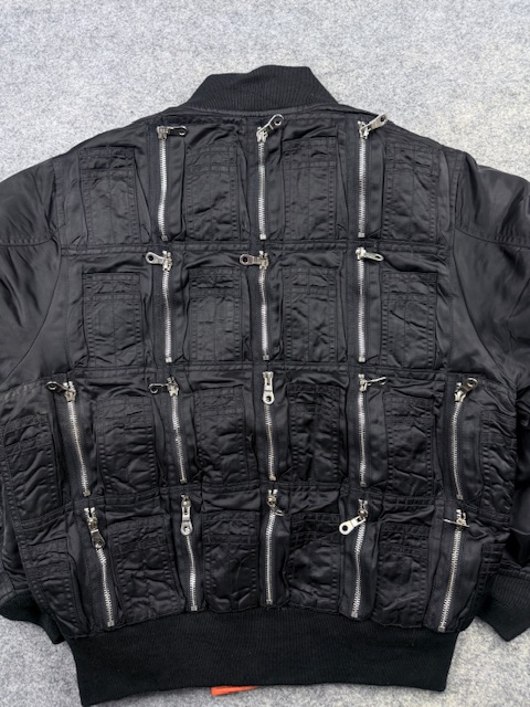 End.And.End.Cloth N.Y. Projects Avant-Garde Multi-Zip Utility MA-1 Bomber Jacket - Jet Black & Safety Orange | Size L End.And.End.Cloth N.Y. Projects Avant-Garde Multi-Zip Utility MA-1 Bomber Jacket - Jet Black & Safety Orange | Size L - Image 7