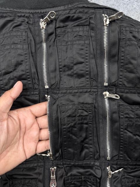 End.And.End.Cloth N.Y. Projects Avant-Garde Multi-Zip Utility MA-1 Bomber Jacket - Jet Black & Safety Orange | Size L End.And.End.Cloth N.Y. Projects Avant-Garde Multi-Zip Utility MA-1 Bomber Jacket - Jet Black & Safety Orange | Size L - Image 8