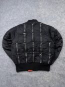 End.And.End.Cloth N.Y. Projects Avant-Garde Multi-Zip Utility MA-1 Bomber Jacket - Jet Black & Safety Orange | Size L