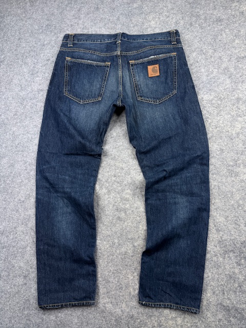 Carhartt WIP Buccaneer Pant Regular Fit Dark Wash Denim Jeans - Indigo Blue | Size 33 x 32