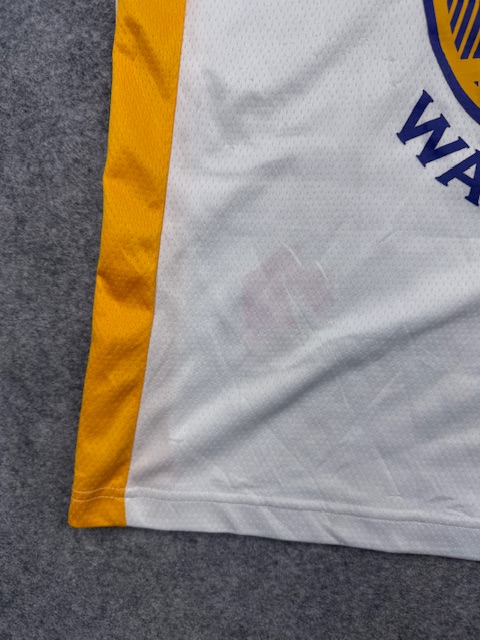 Nike NBA Golden State Warriors Stephen Curry #30 Swingman Basketball Jersey - White / Royal Blue & Gold | Size S Nike NBA Golden State Warriors Stephen Curry #30 Swingman Basketball Jersey - White / Royal Blue & Gold | Size S - Image 5