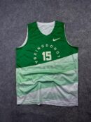 Pre-Loved Custom "Xingdong Basketball" Athletic Jersey Tank Top - Green & Mint Diagonal Gradient (#15) | Size L