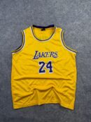 Vintage LA Lakers Kobe Bryant #24 Basketball Jersey Tank Top - Classic Gold / Purple & White | Size S