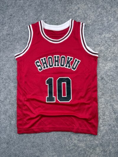 Slam Dunk Shohoku High Hanamichi Sakuragi #10 Anime Basketball Jersey Tank Top - Red | Size S