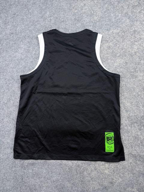 "Shock The Game" Athletic Layered Basketball Jersey Tank Top - Black & Neon Green | Size L "Shock The Game" Athletic Layered Basketball Jersey Tank Top - Black & Neon Green | Size L - Image 3