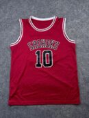 Slam Dunk Shohoku High Hanamichi Sakuragi #10 Anime Basketball Jersey Tank Top - Red | Size L
