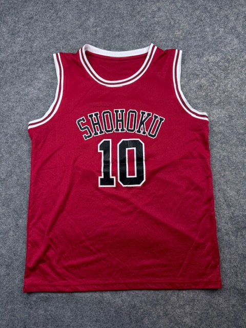 Slam Dunk Shohoku High Hanamichi Sakuragi #10 Anime Basketball Jersey Tank Top - Red | Size L Slam Dunk Shohoku High Hanamichi Sakuragi #10 Anime Basketball Jersey Tank Top - Red | Size L