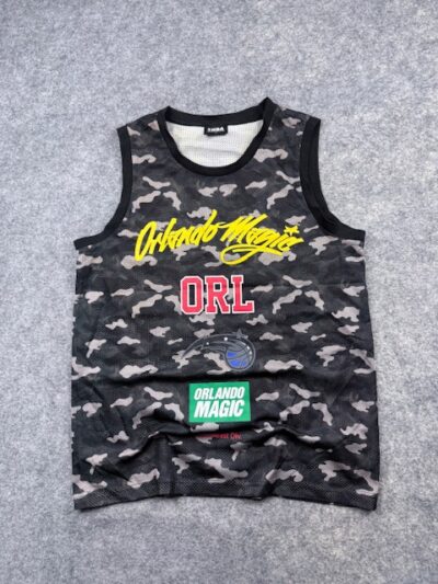 Pre-Loved NBA Orlando Magic Camouflage Graphic Basketball Jersey Tank Top - Black / Grey / Multi | Size L