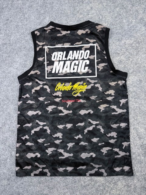 Pre-Loved NBA Orlando Magic Camouflage Graphic Basketball Jersey Tank Top - Black / Grey / Multi | Size L Pre-Loved NBA Orlando Magic Camouflage Graphic Basketball Jersey Tank Top - Black / Grey / Multi | Size L - Image 4