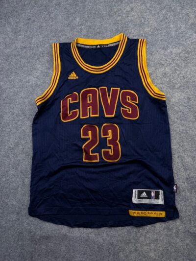 Pre-Loved Adidas NBA Cleveland Cavaliers LeBron James #23 Swingman Basketball Jersey - Navy Blue & Wine/Gold | Size M/L