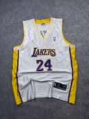 Adidas NBA Los Angeles Lakers Kobe Bryant #24 Swingman Basketball Jersey - White & Gold/Purple | Size XL