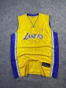 Vintage Los Angeles Lakers Basketball Jersey Tank Top - Classic Gold & Purple with Side Striping | Size XXL