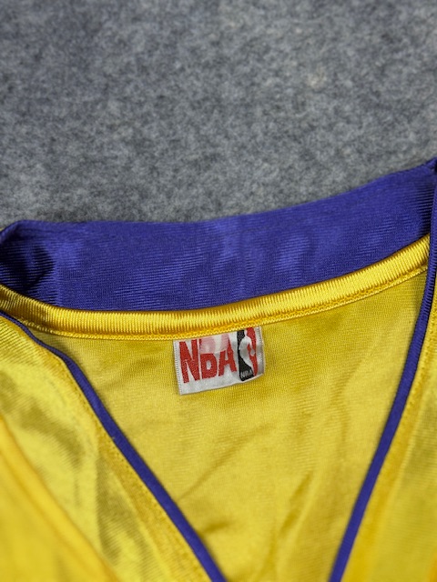 Vintage Los Angeles Lakers Basketball Jersey Tank Top - Classic Gold & Purple with Side Striping | Size XXL Vintage Los Angeles Lakers Basketball Jersey Tank Top - Classic Gold & Purple with Side Striping | Size XXL - Image 3
