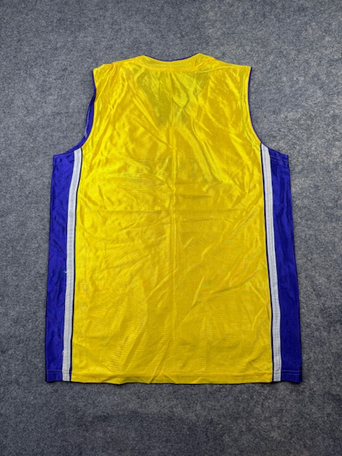 Vintage Los Angeles Lakers Basketball Jersey Tank Top - Classic Gold & Purple with Side Striping | Size XXL Vintage Los Angeles Lakers Basketball Jersey Tank Top - Classic Gold & Purple with Side Striping | Size XXL - Image 4