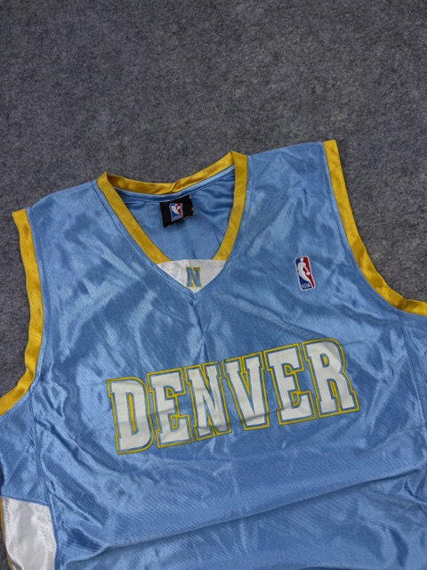 Pre-Loved Reebok NBA Denver Nuggets Basketball Jersey Tank Top - Powder Blue & Yellow/White | Size L Pre-Loved Reebok NBA Denver Nuggets Basketball Jersey Tank Top - Powder Blue & Yellow/White | Size L - Image 2
