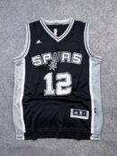 Adidas NBA San Antonio Spurs LaMarcus Aldridge #12 Swingman Basketball Jersey - Black & Silver | Size L/XL