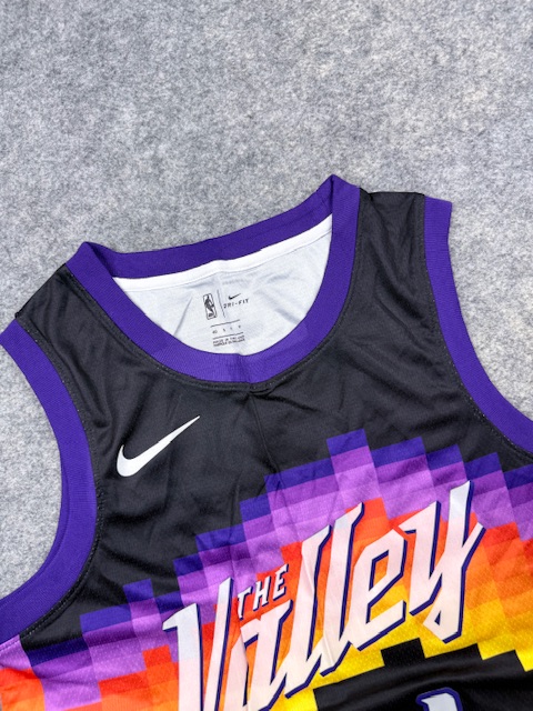 Nike NBA Phoenix Suns Devin Booker #1 "The Valley" City Edition Swingman Basketball Jersey - Black & Pixelated Sunset | Size M Nike NBA Phoenix Suns Devin Booker #1 "The Valley" City Edition Swingman Basketball Jersey - Black & Pixelated Sunset | Size M - Image 2