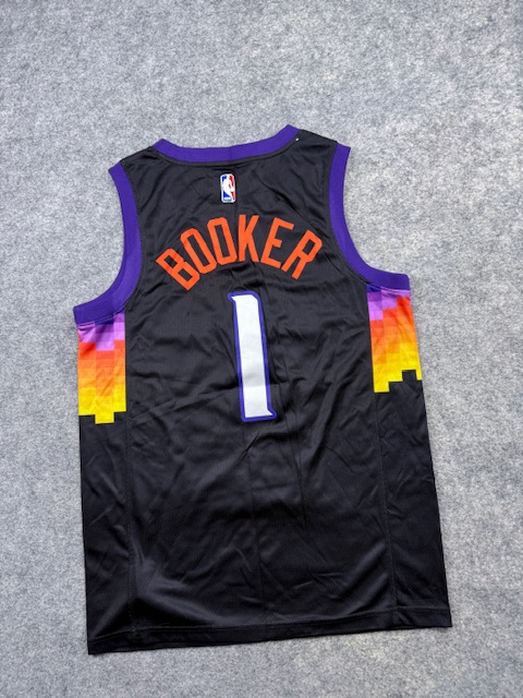 Nike NBA Phoenix Suns Devin Booker #1 "The Valley" City Edition Swingman Basketball Jersey - Black & Pixelated Sunset | Size M Nike NBA Phoenix Suns Devin Booker #1 "The Valley" City Edition Swingman Basketball Jersey - Black & Pixelated Sunset | Size M - Image 5