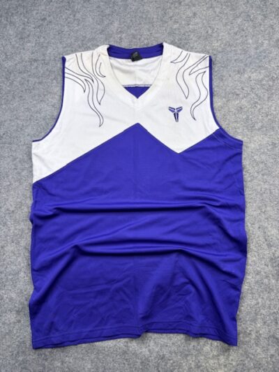 Kobe Bryant Signature Black Mamba Athletic Basketball Jersey Tank Top - Purple & White | Size XL