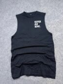 TEAMS Super Bowl Graphic Sleeveless Athletic Tank Top / Muscle Tee - Black & White | Size L