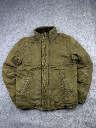 Vintage Abercrombie & Fitch Adirondack Heavy Faux-Fur Lined Winter Jacket - Olive Green / Khaki | Size M