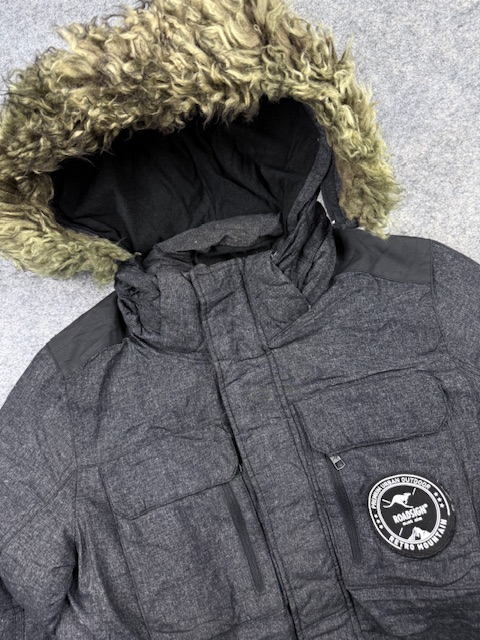 Roadsign Retro Mountain Premium Urban Outdoor Heavy Winter Parka Jacket - Charcoal Melange Grey | Size L Roadsign Retro Mountain Premium Urban Outdoor Heavy Winter Parka Jacket - Charcoal Melange Grey | Size L - Image 2