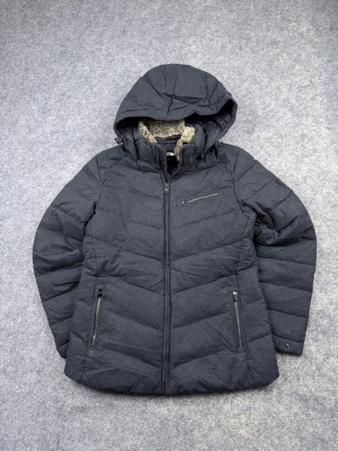 The North Face Women's Down Winter Puffer Jacket with Removable Faux Fur Hood - Dark Grey Heather | Size M The North Face Women's Down Winter Puffer Jacket with Removable Faux Fur Hood - Dark Grey Heather | Size M