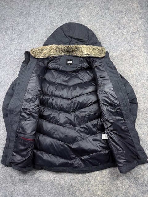 The North Face Women's Down Winter Puffer Jacket with Removable Faux Fur Hood - Dark Grey Heather | Size M The North Face Women's Down Winter Puffer Jacket with Removable Faux Fur Hood - Dark Grey Heather | Size M - Image 4