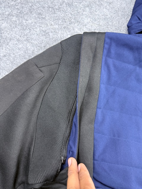Kappa Italia 2-in-1 Convertible Quilted & Fleece Hybrid Winter Jacket / Vest - Navy Blue & Black | Size XL Kappa Italia 2-in-1 Convertible Quilted & Fleece Hybrid Winter Jacket / Vest - Navy Blue & Black | Size XL - Image 4