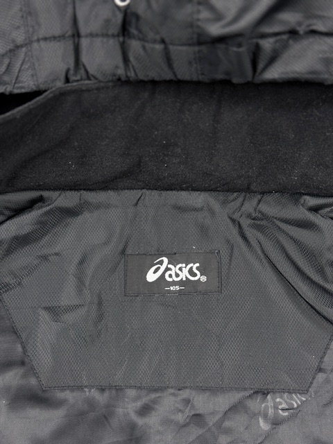 Asics Vintage Tech Hooded Winter Windbreaker Parka Jacket - Black & Silver | Size XXL Asics Vintage Tech Hooded Winter Windbreaker Parka Jacket - Black & Silver | Size XXL - Image 4